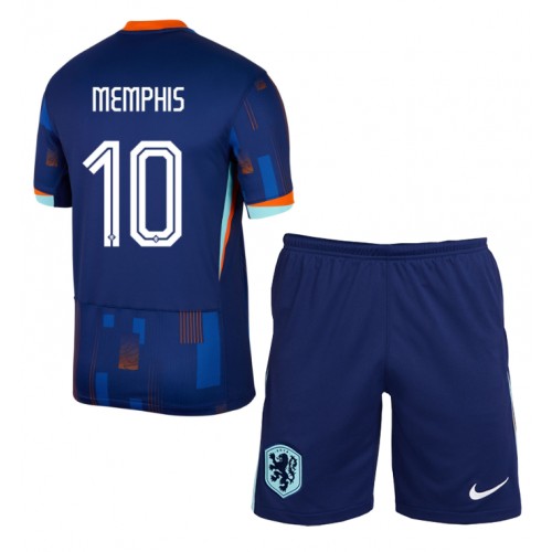 Dětský Fotbalový dres Holandsko Memphis Depay #10 ME 2024 Venkovní Krátký Rukáv (+ trenýrky)